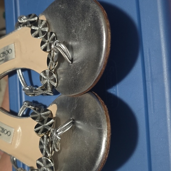 Jimmy Choo Silver Disc Sandals - Picture 8 of 8